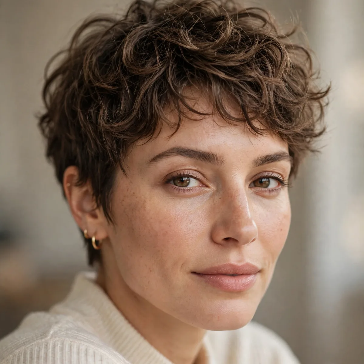 Soft textured wash-and-go pixie