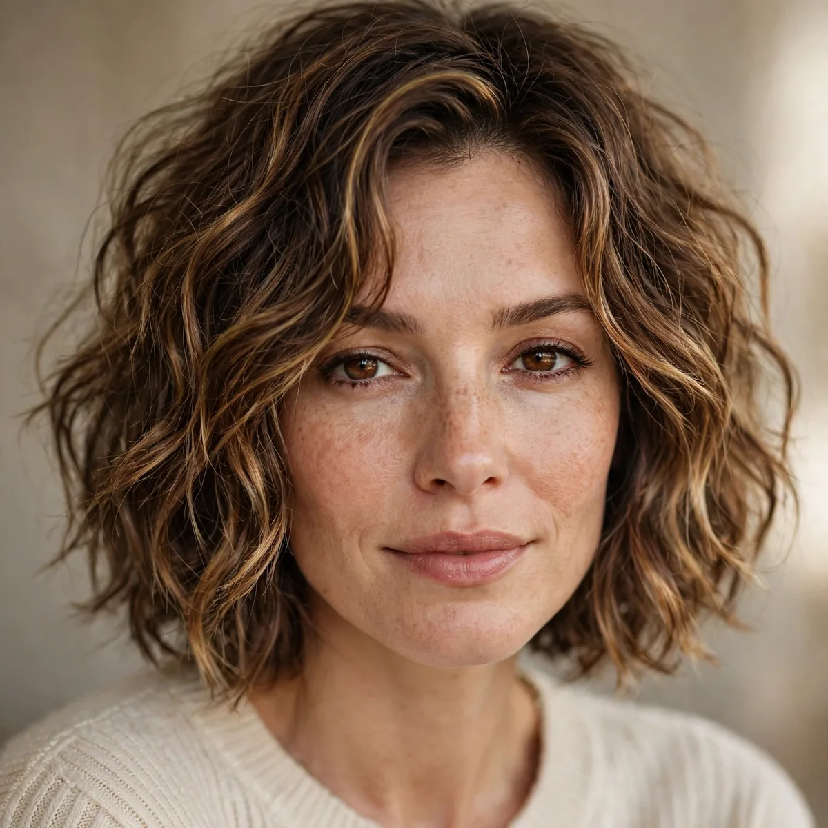 Shaggy wavy bob with lots of texture