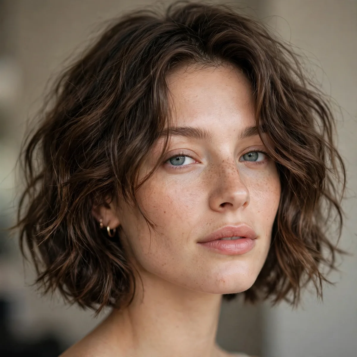 Undone wavy bob with effortless texture