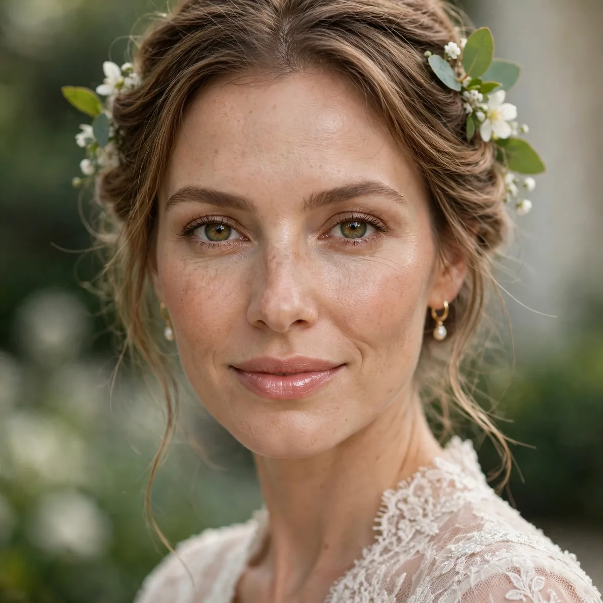 Fresh natural makeup for garden wedding