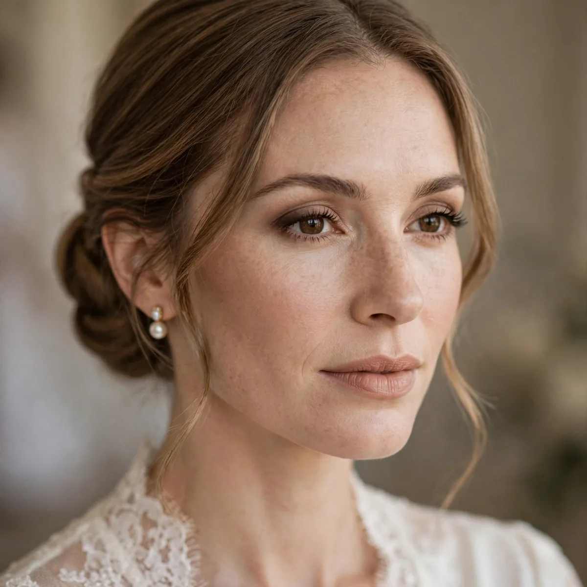Classic neutral makeup wedding guest