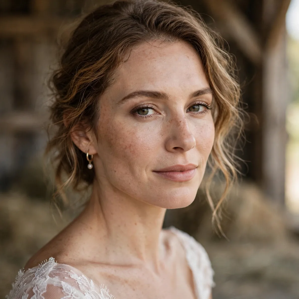 Natural makeup for barn wedding