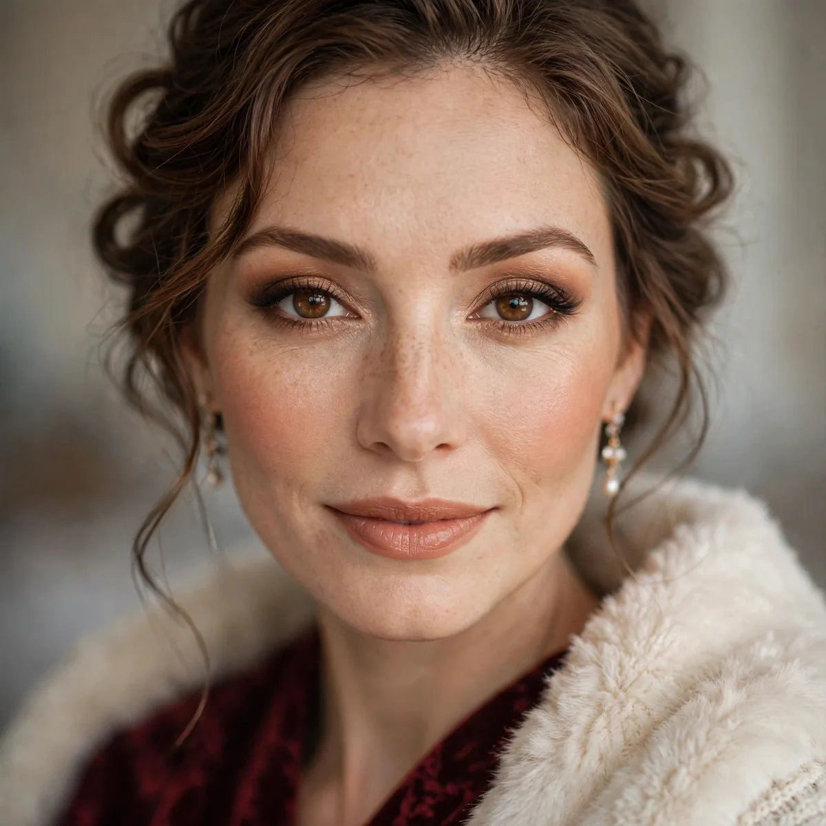 Warm makeup look for winter wedding