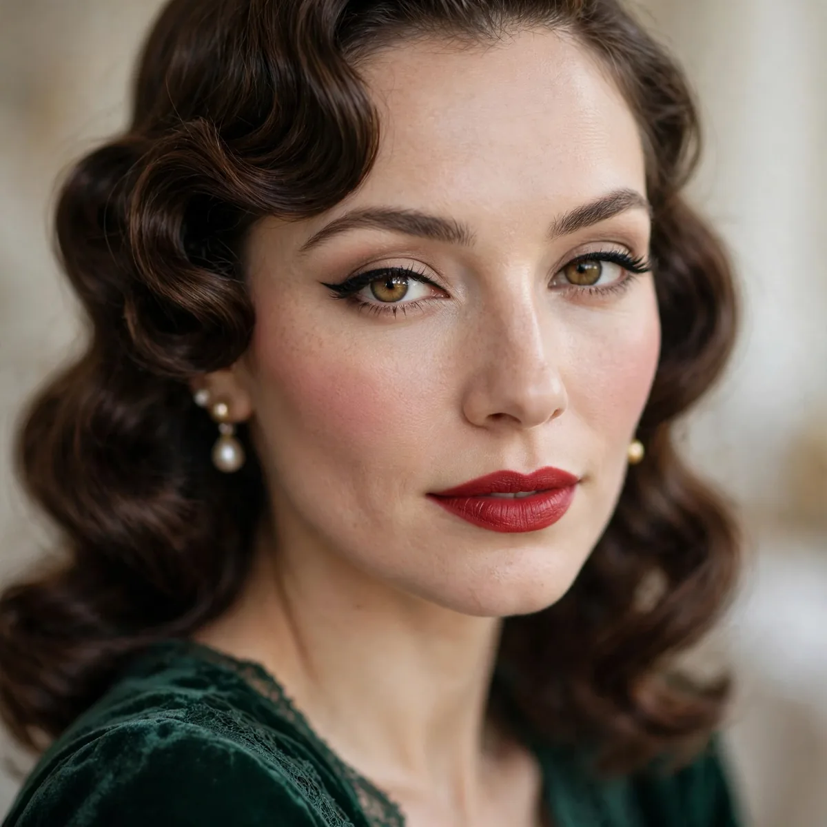 Vintage inspired wedding guest makeup
