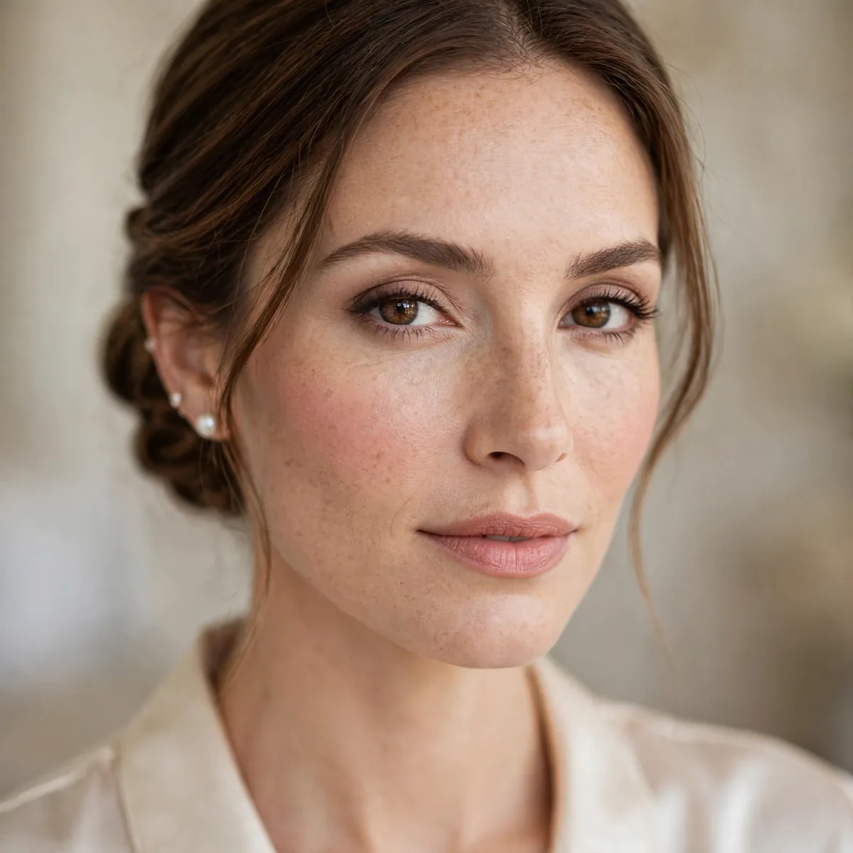 Simple elegant courthouse wedding guest makeup