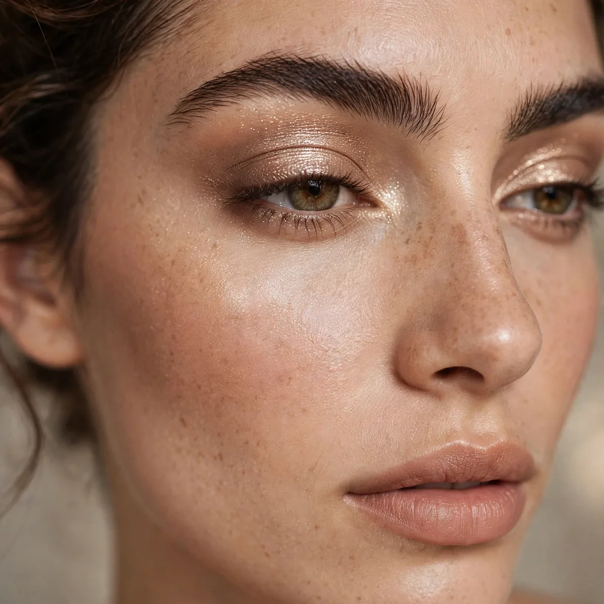 Close-up of Soft Bronze I Do featuring soft champagne and sheer shimmer