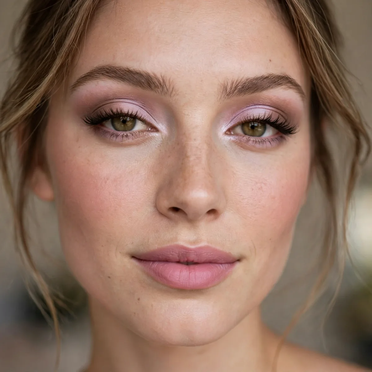 Close-up of Petal Pink Promise featuring warm taupe and pale mauve