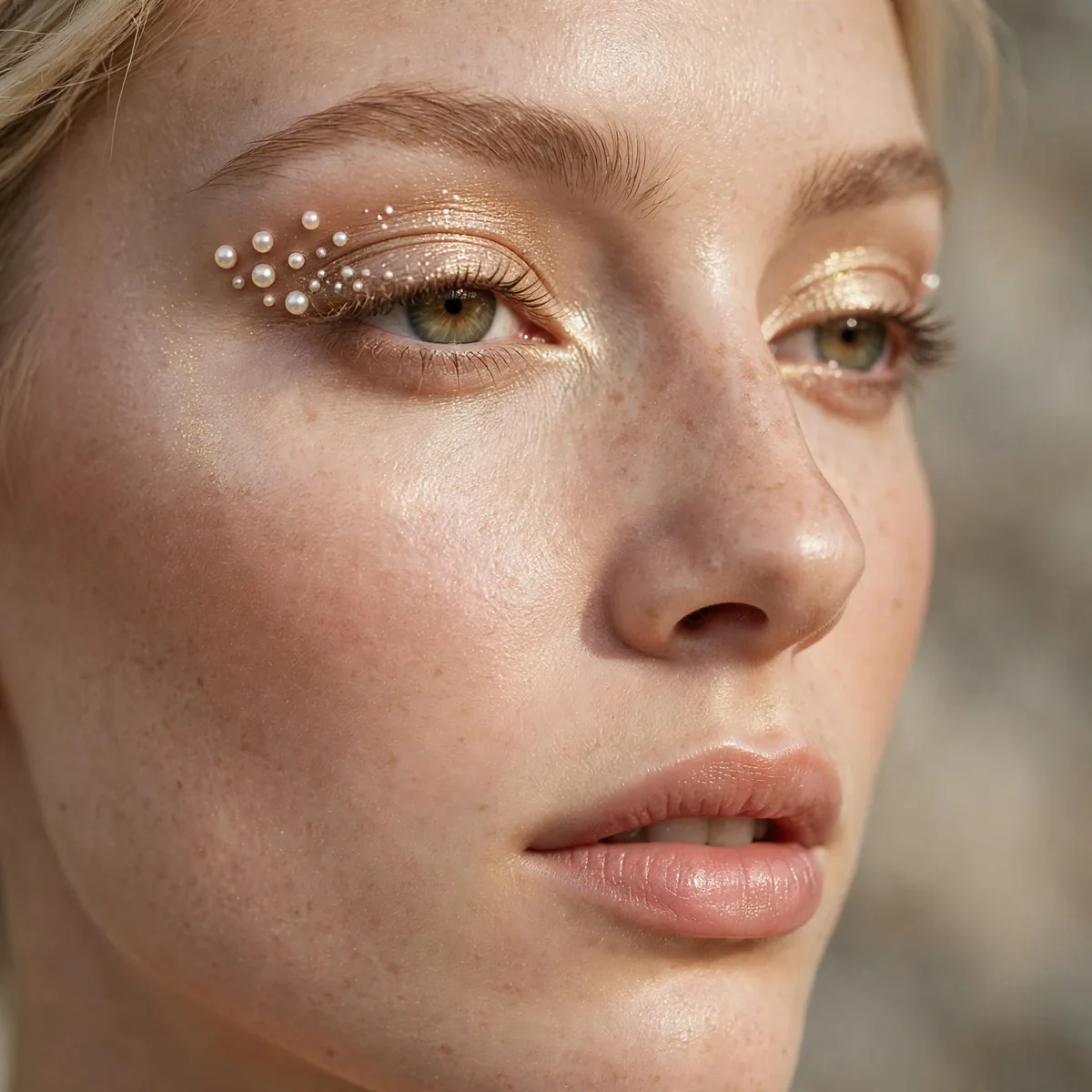 Close-up of Graceful Gold Glam featuring pale gold and light pearl