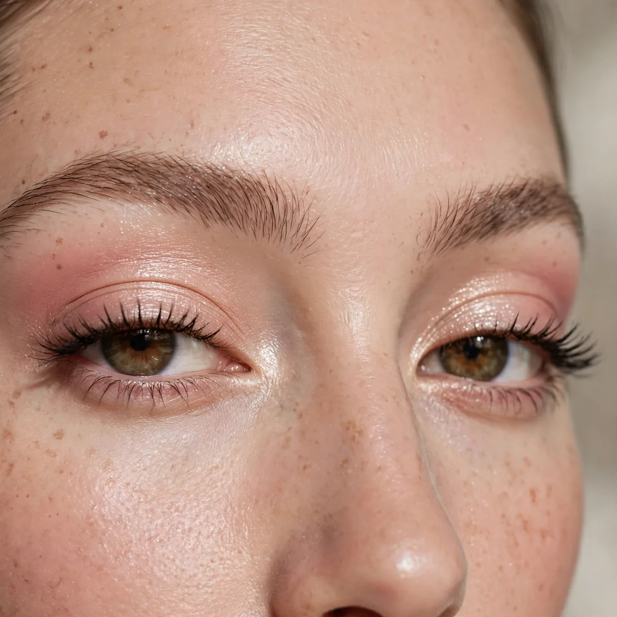 Close-up of Eternal Elegance Eyes featuring blush pink and dewy beige