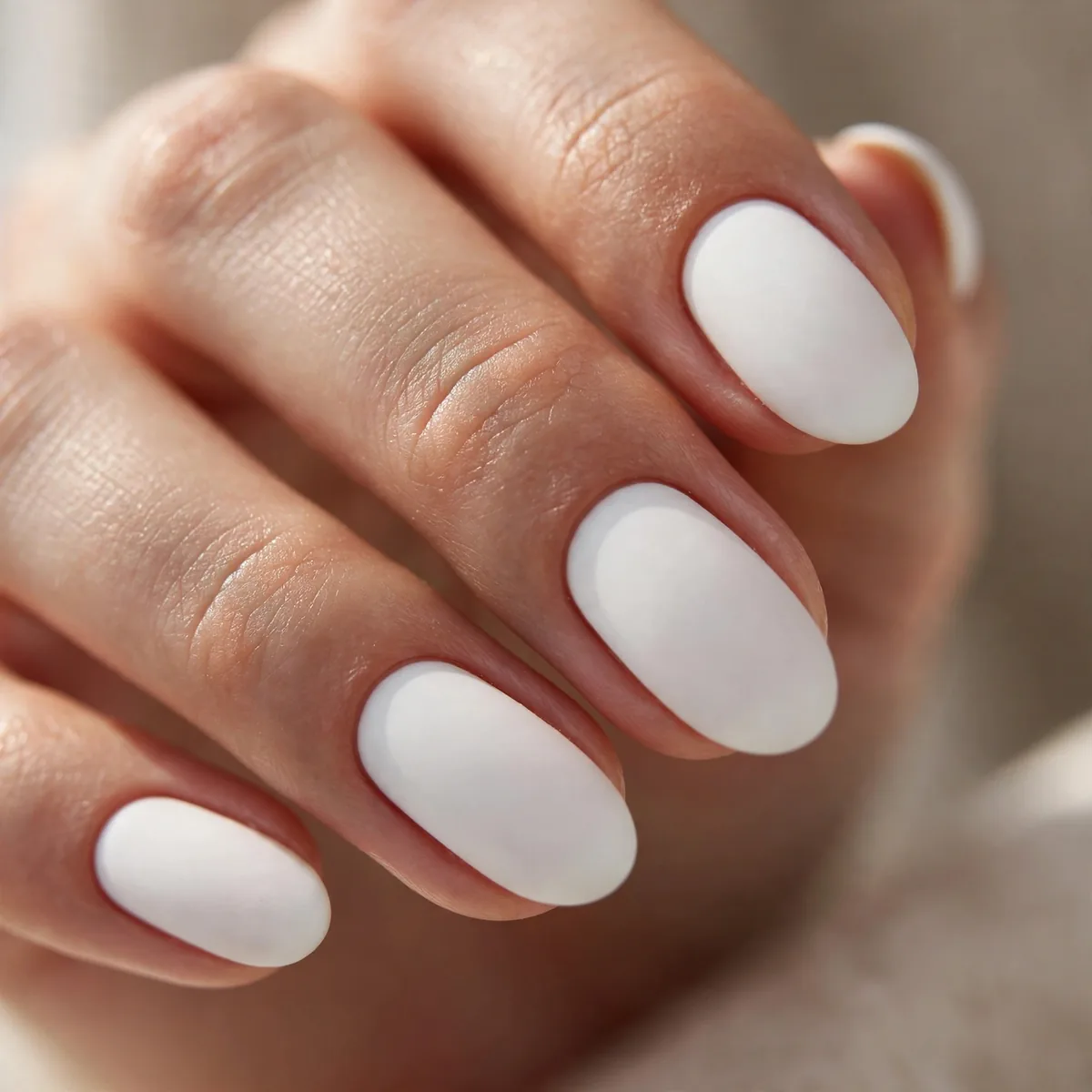 Matte white nail polish