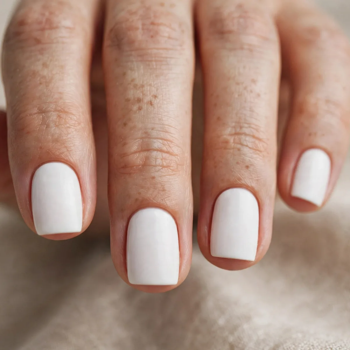 Short white square nails