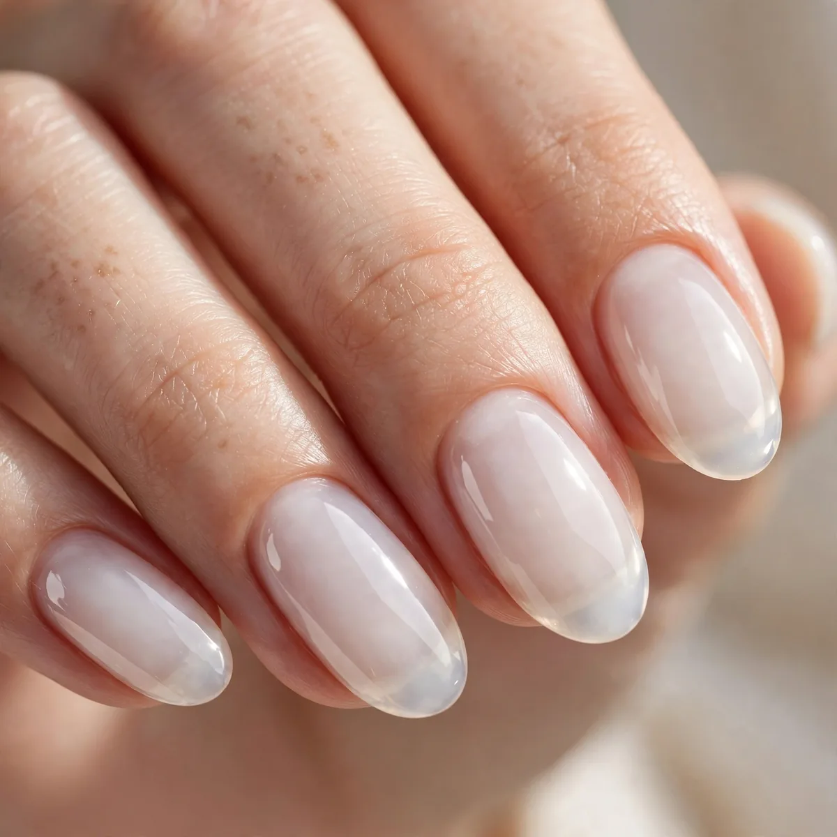 Translucent white jelly nails