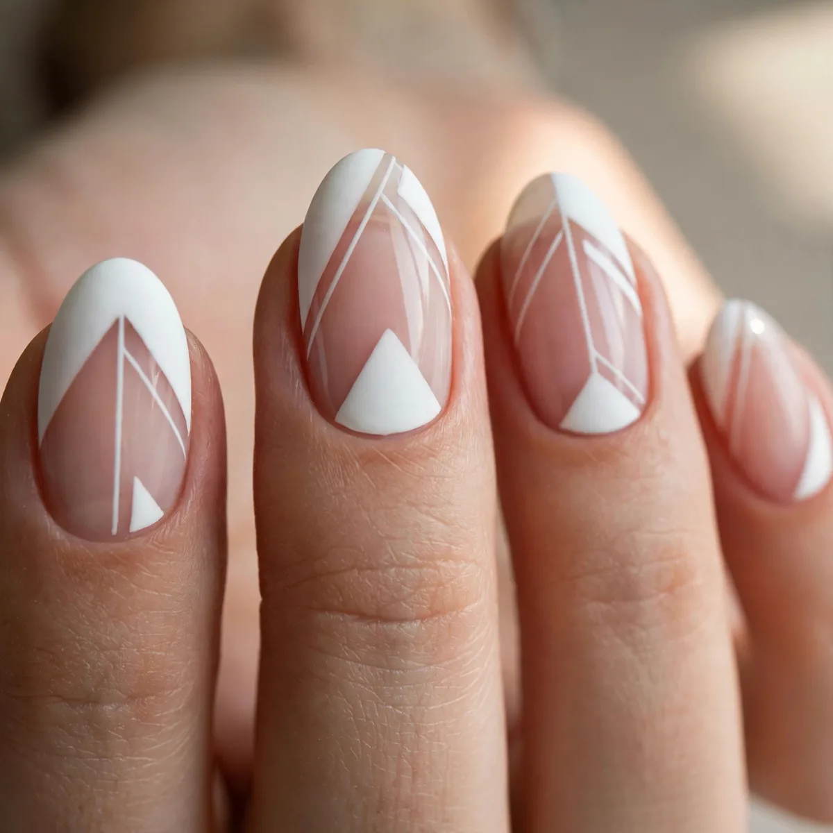 White negative space nail art