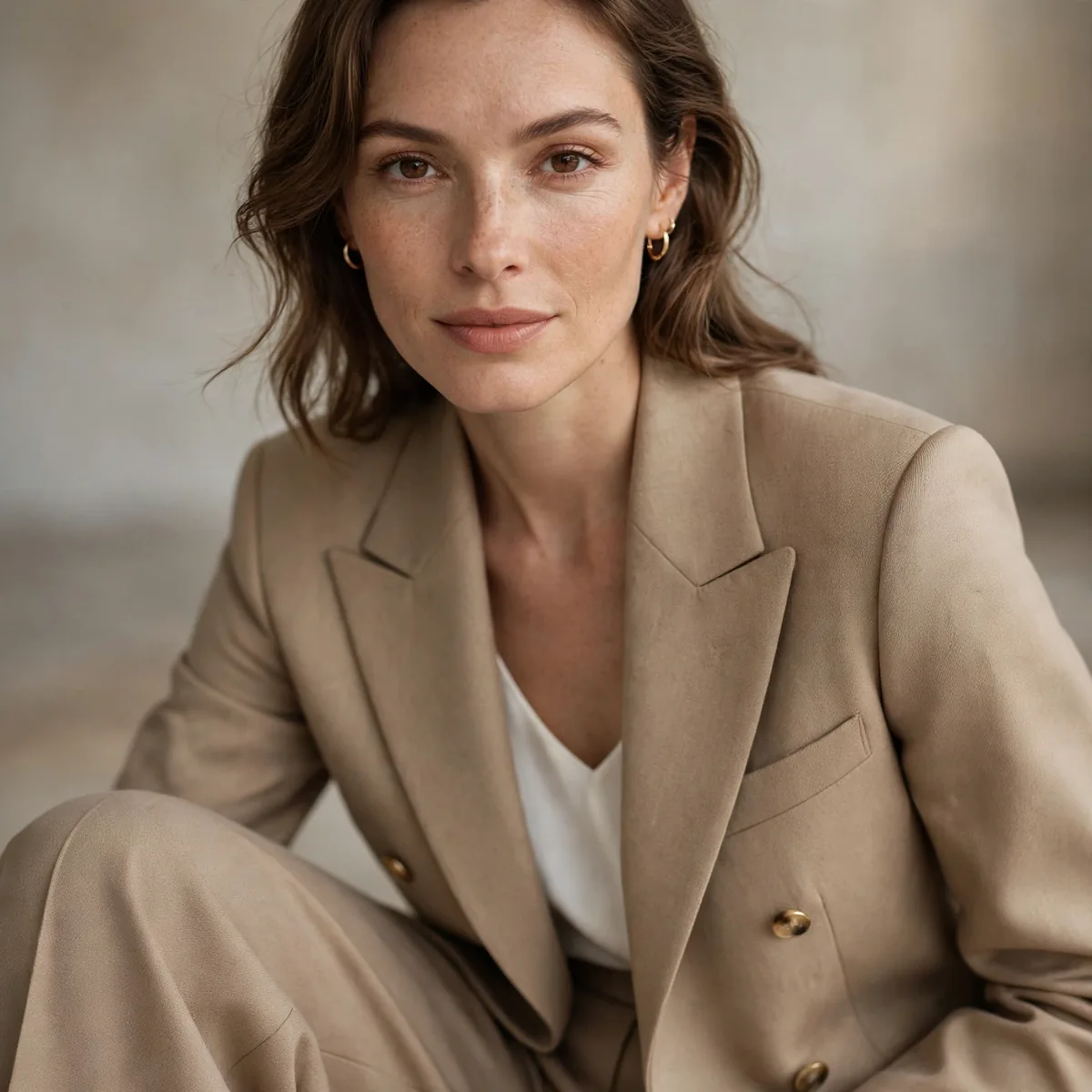 Wide leg suit with blazer