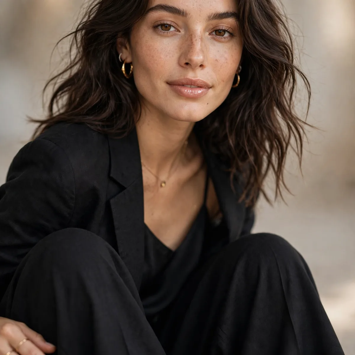 Black wide leg trousers outfit