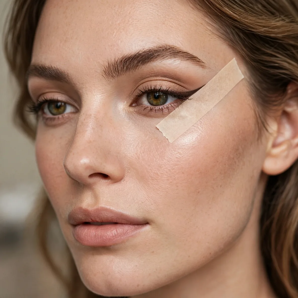Tape method for winged eyeliner