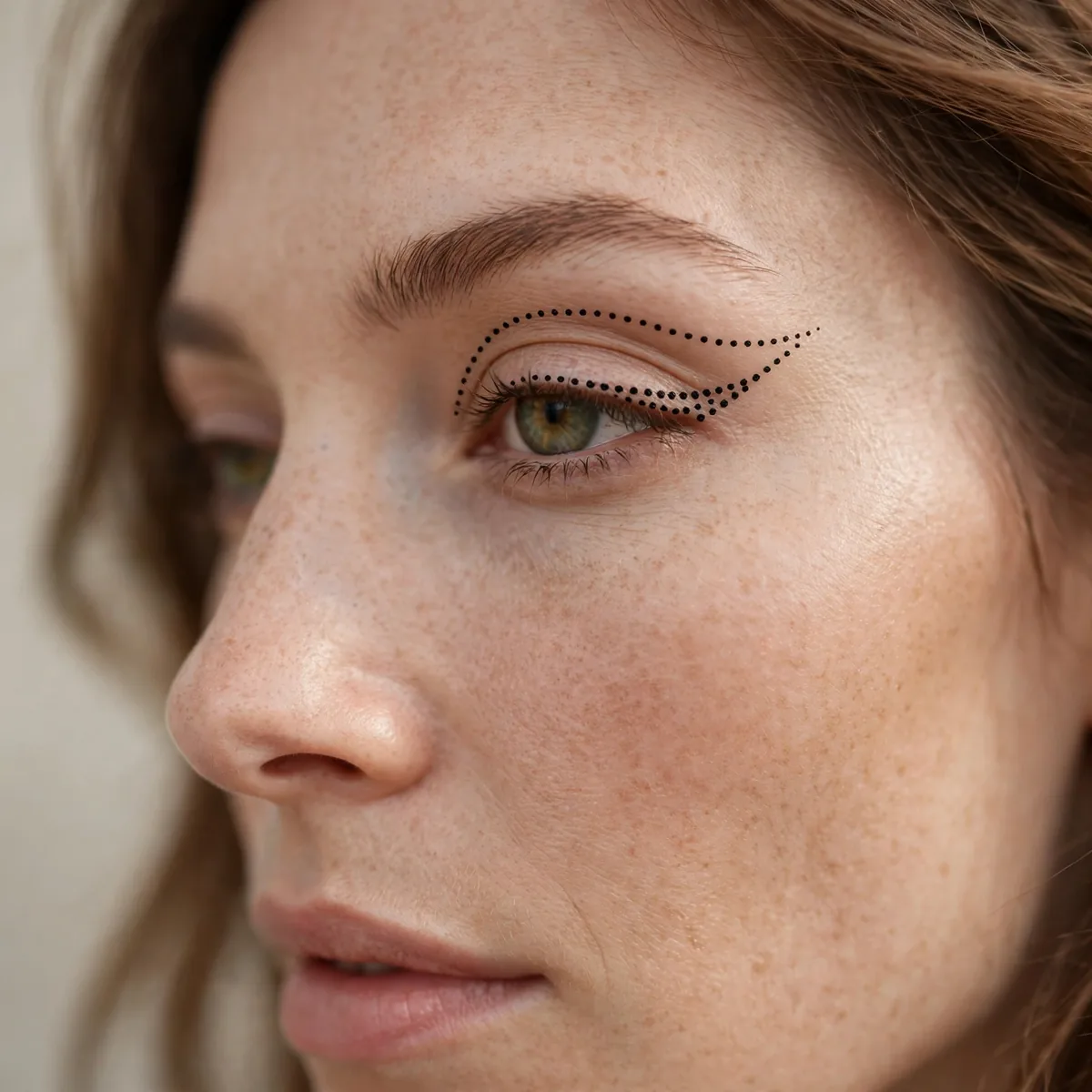 Dot to dot winged eyeliner technique
