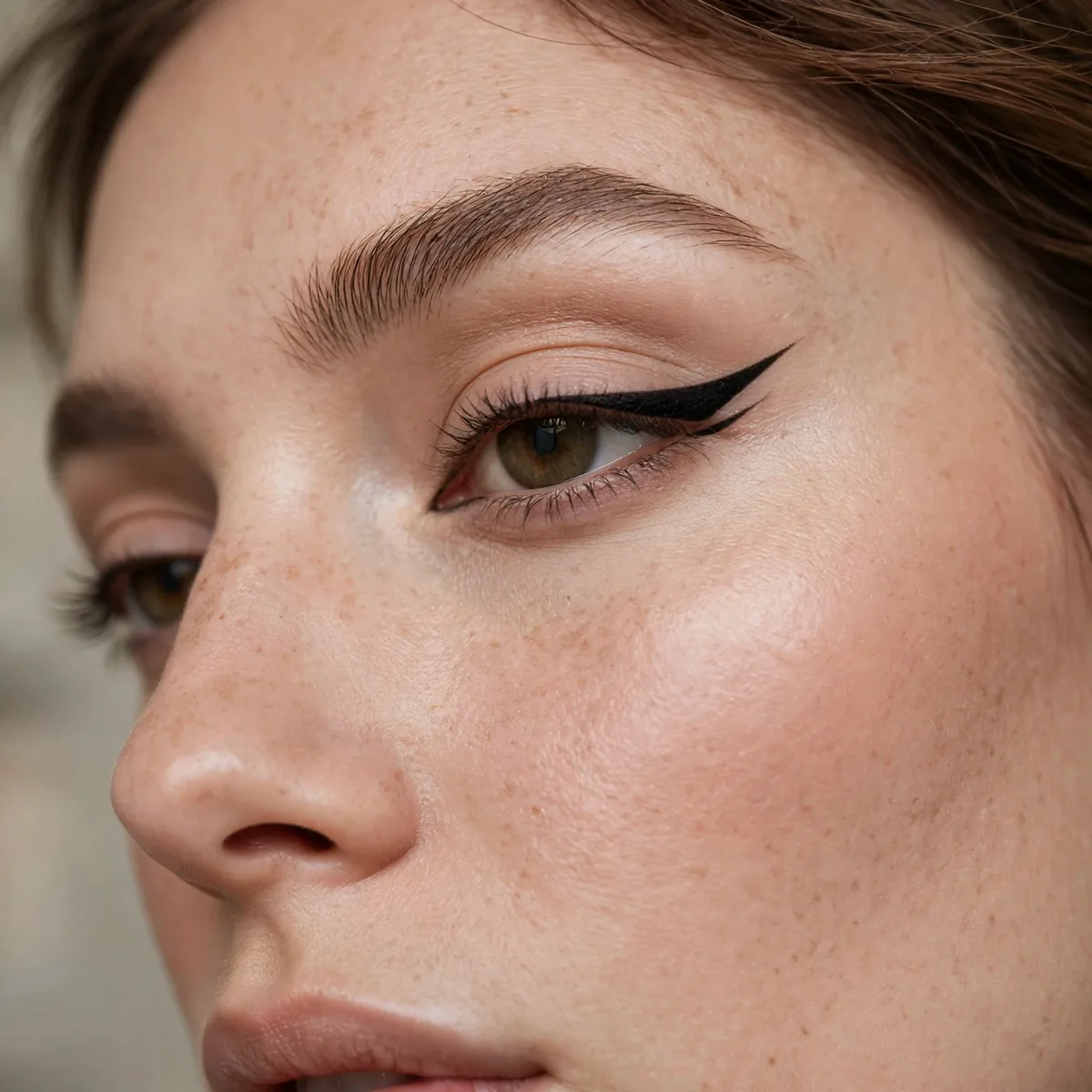 Bottom up winged eyeliner method