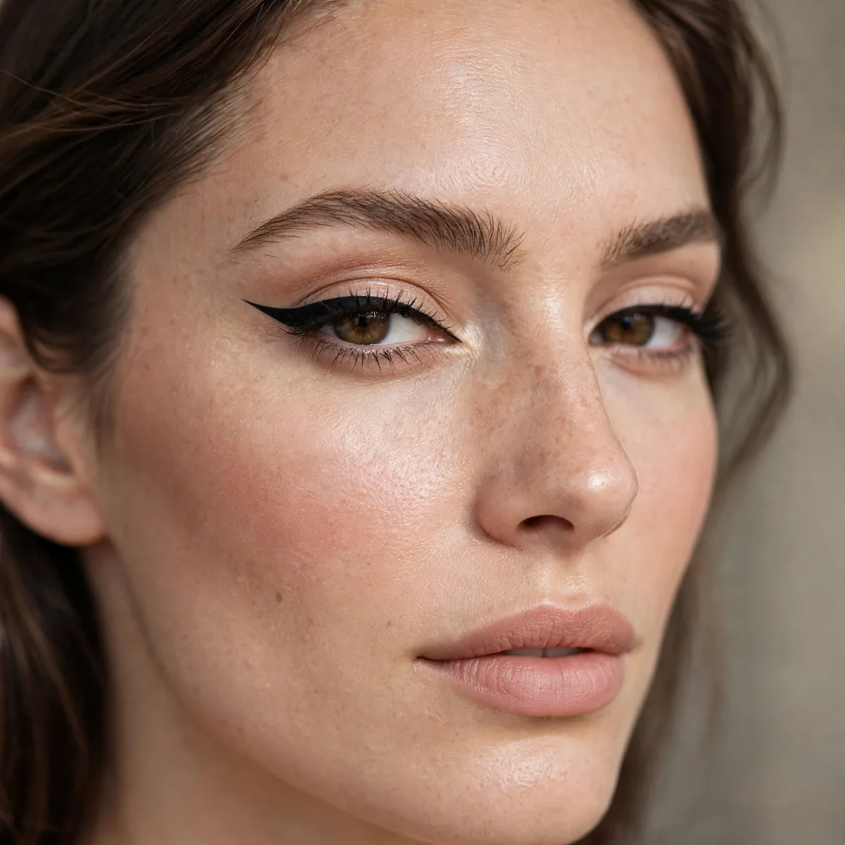 Straight winged eyeliner style