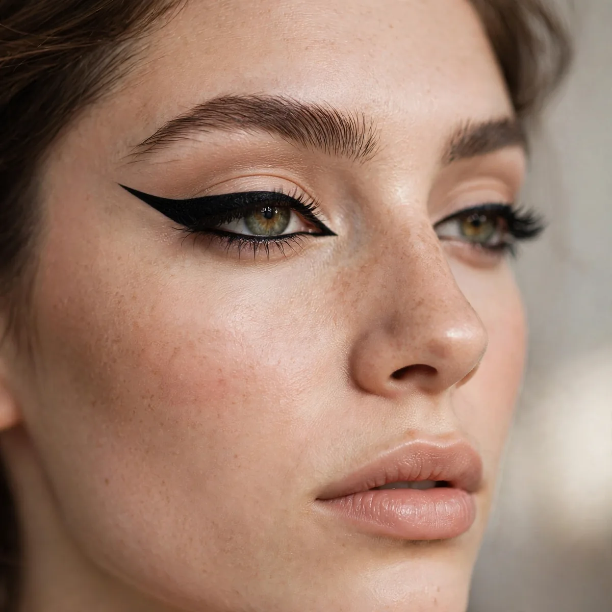 Thick bold winged eyeliner