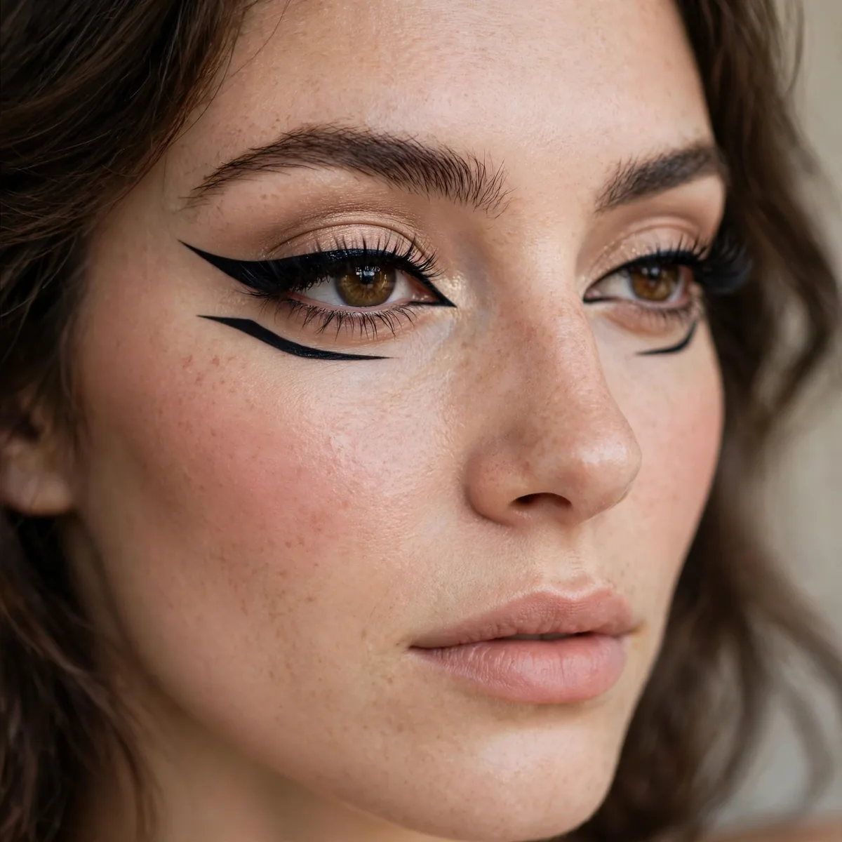 Double winged eyeliner look