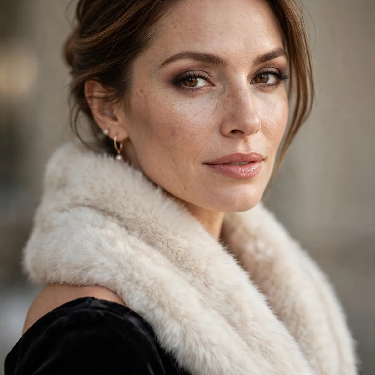 Faux fur wrap for winter formal