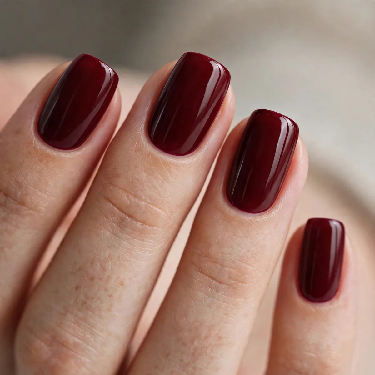 Deep burgundy winter nails
