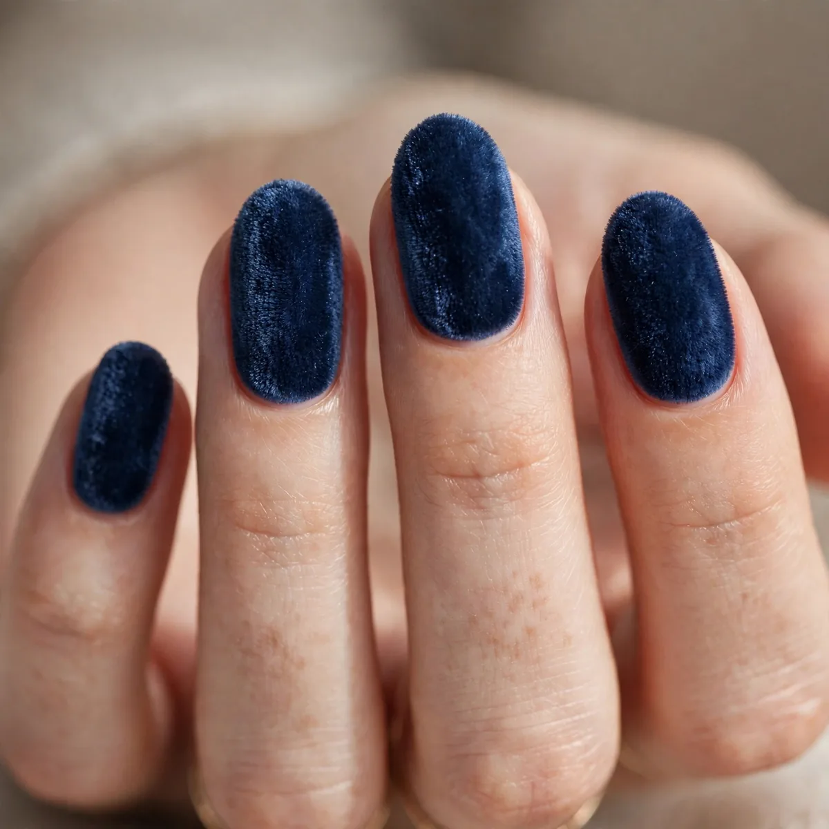 Velvet textured winter nails