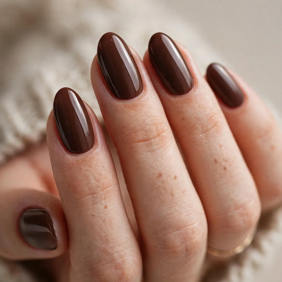 Chocolate brown winter nails
