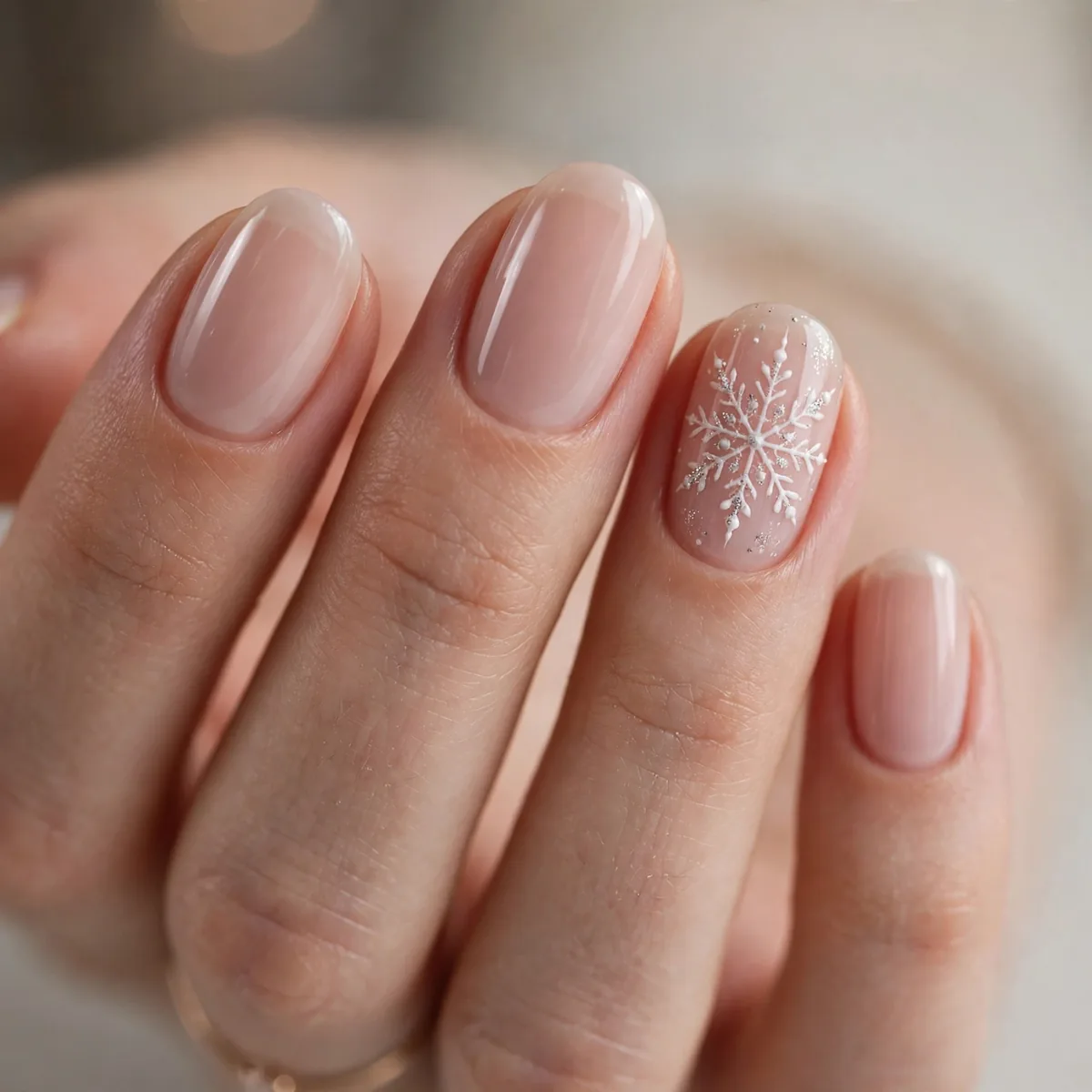 Delicate snowflake nail art accent