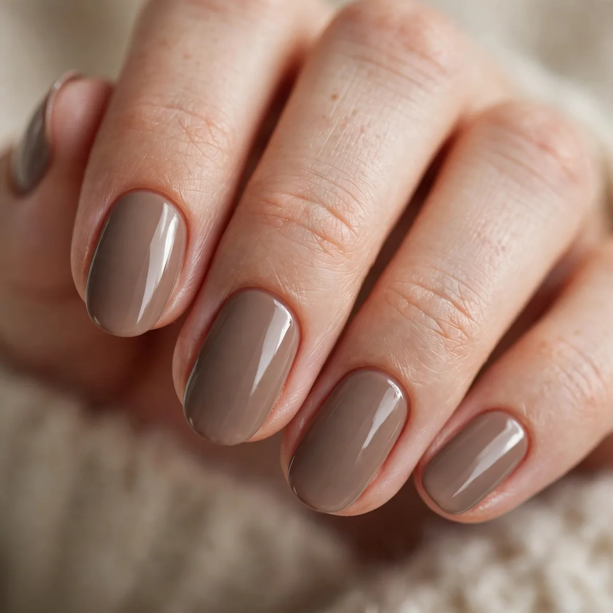 Warm taupe winter nail polish