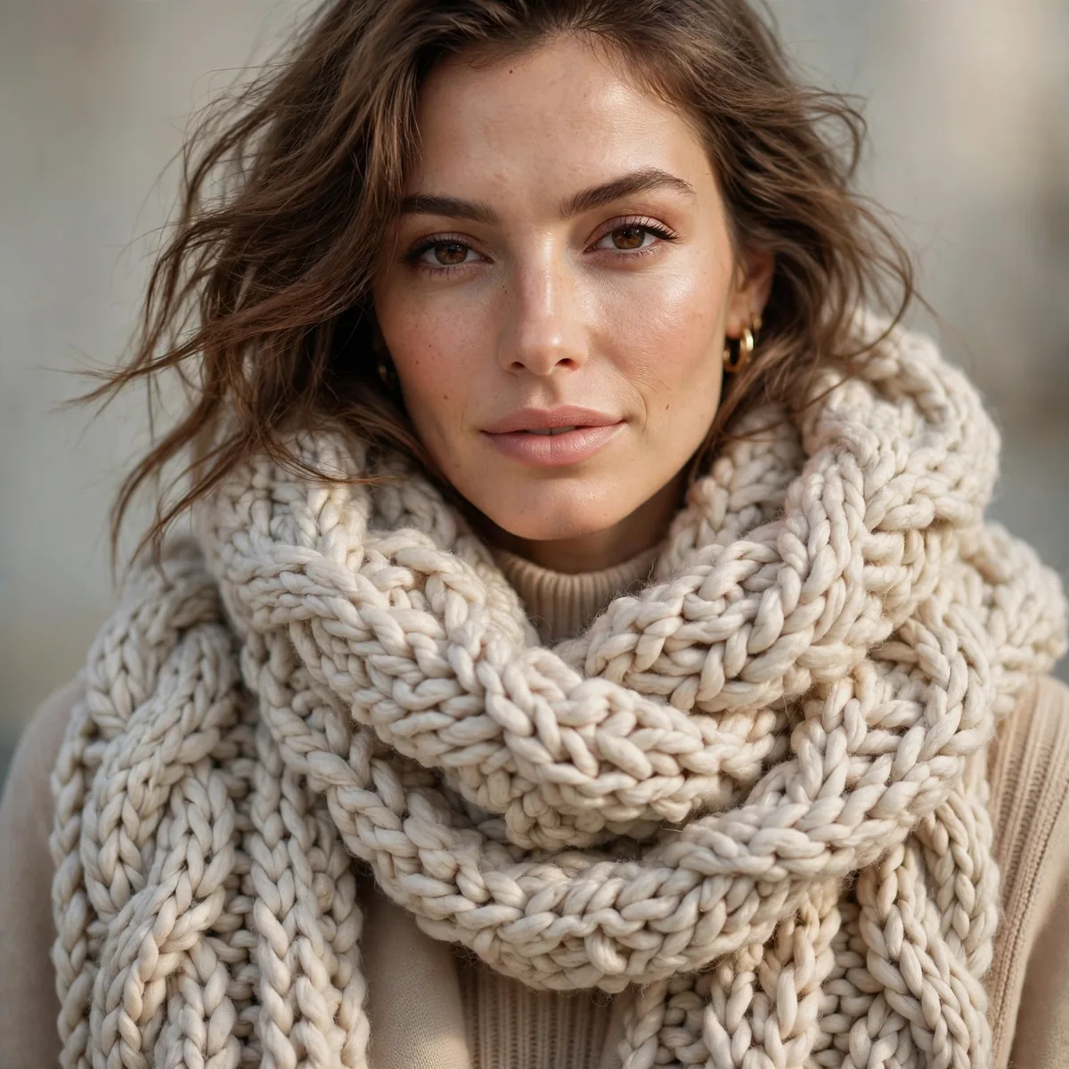Oversized chunky winter scarf