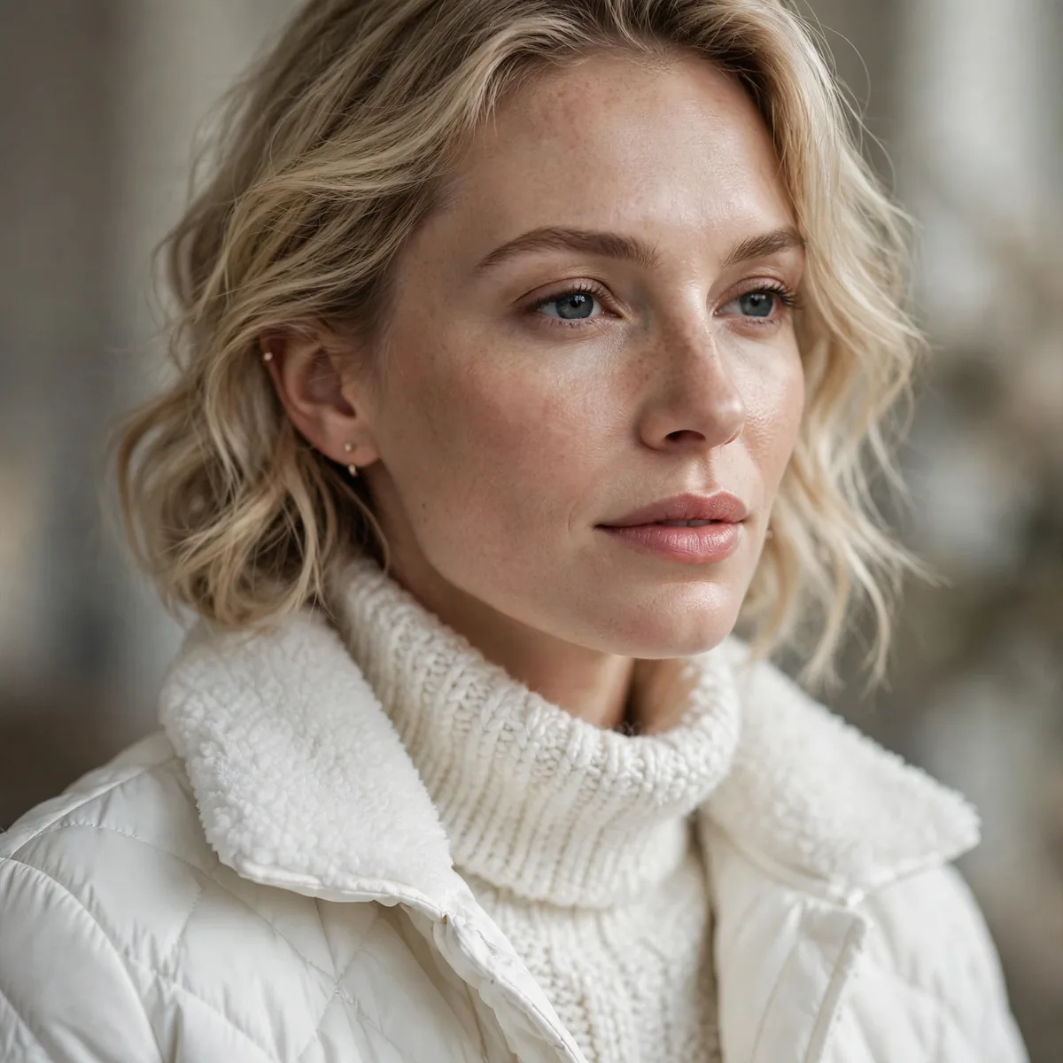 White monochrome winter outfit