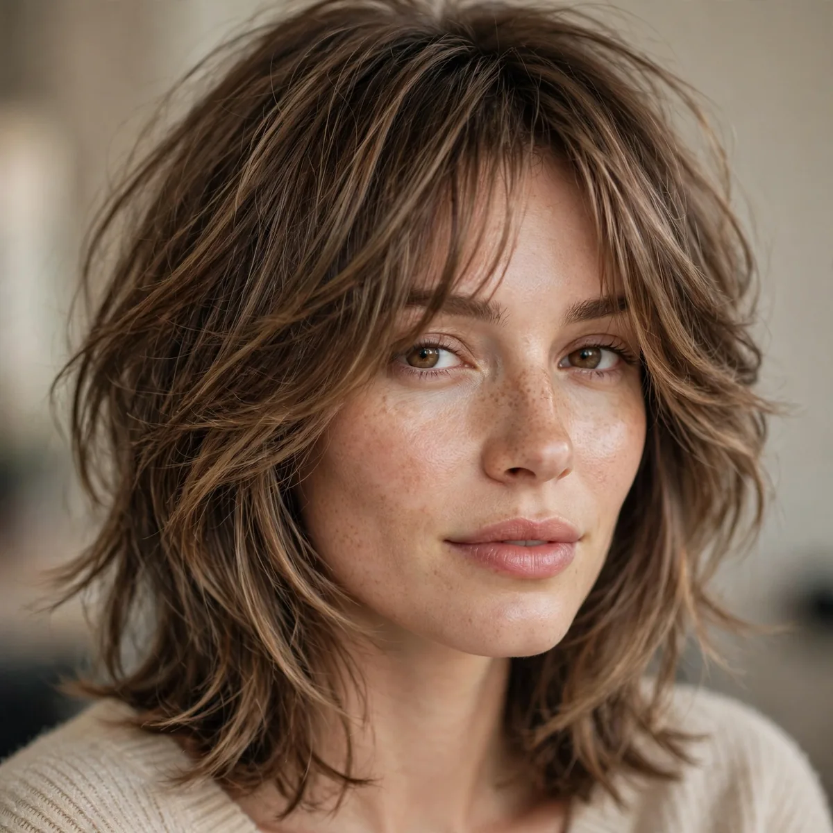 Soft subtle wolf cut with blended layers