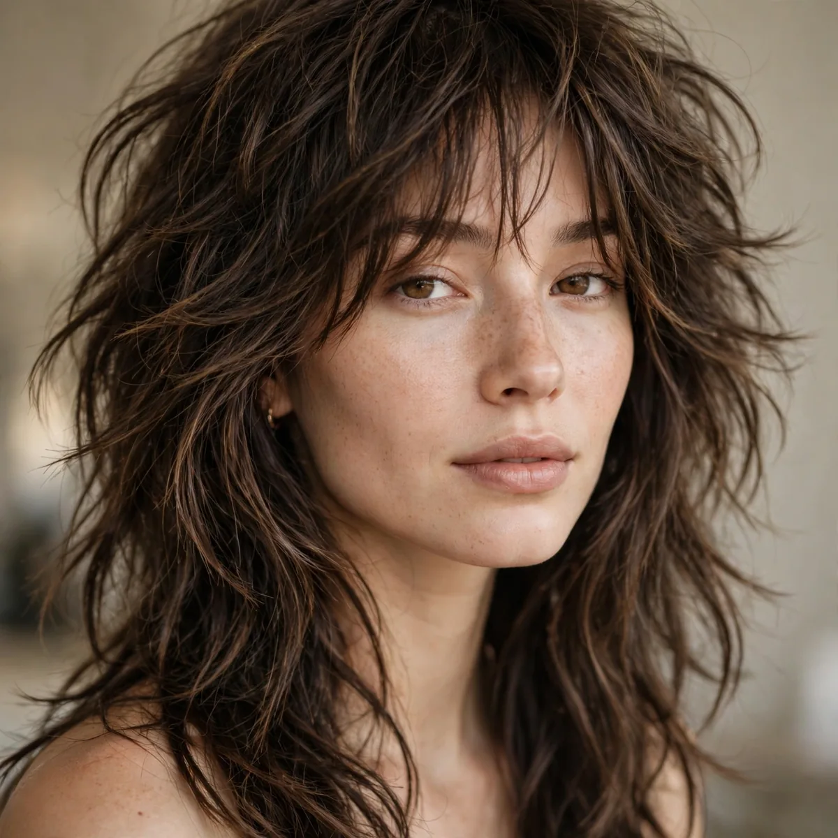 Long wolf cut with extended textured lengths