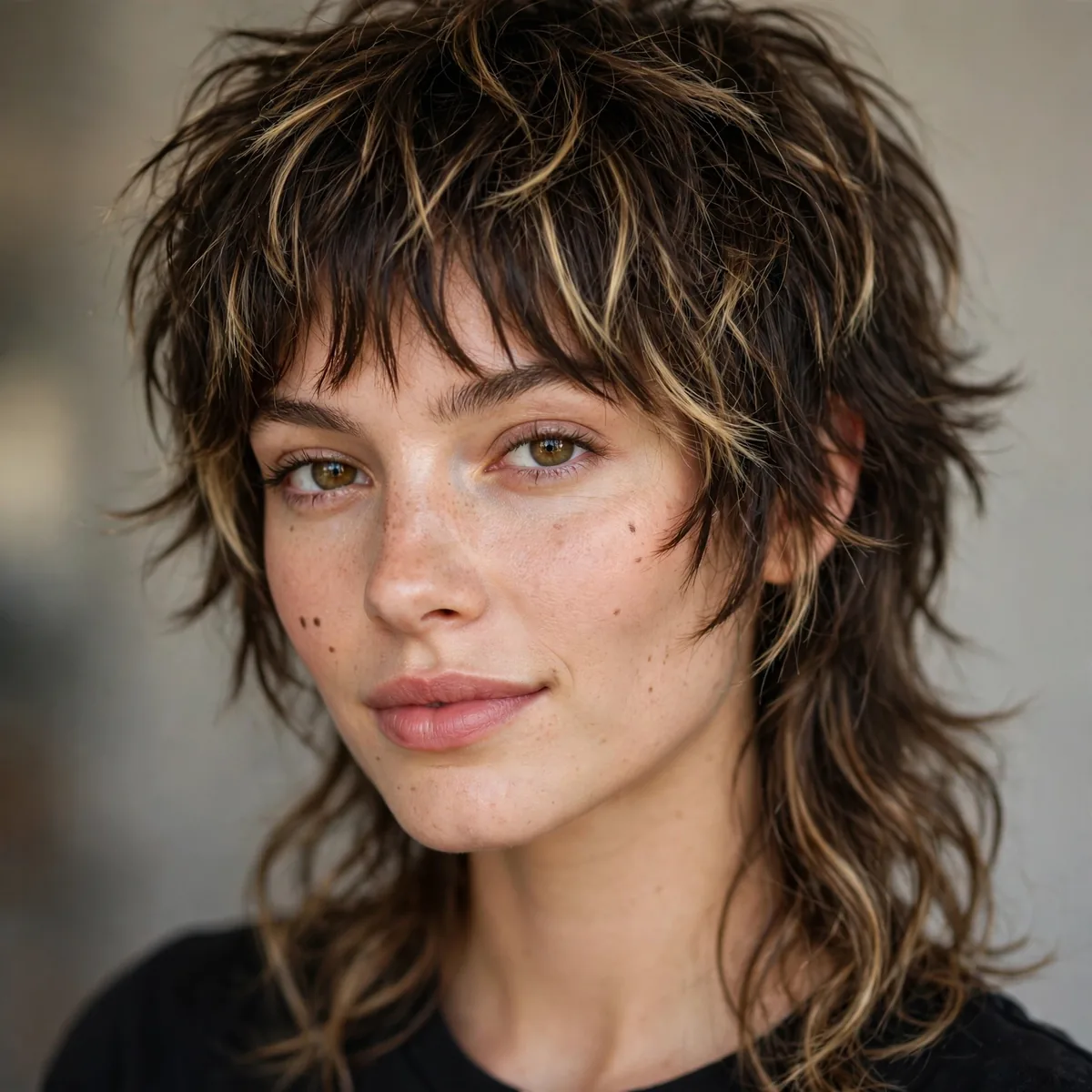 Shullet haircut blending shag and mullet styles