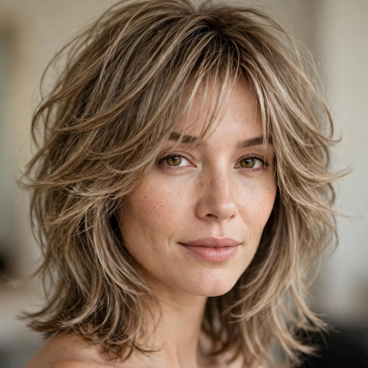 Wolf cut adapted for fine hair with light layers