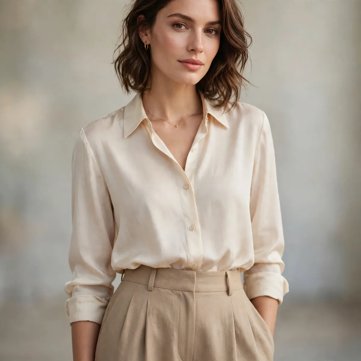Wide leg trousers with blouse work outfit