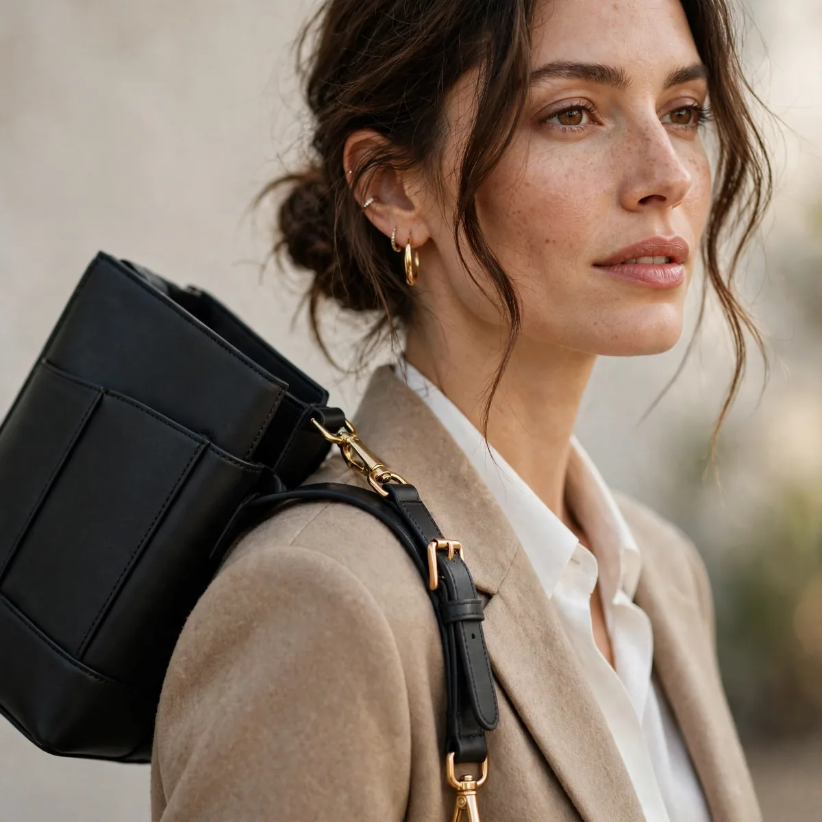 Structured work tote bag
